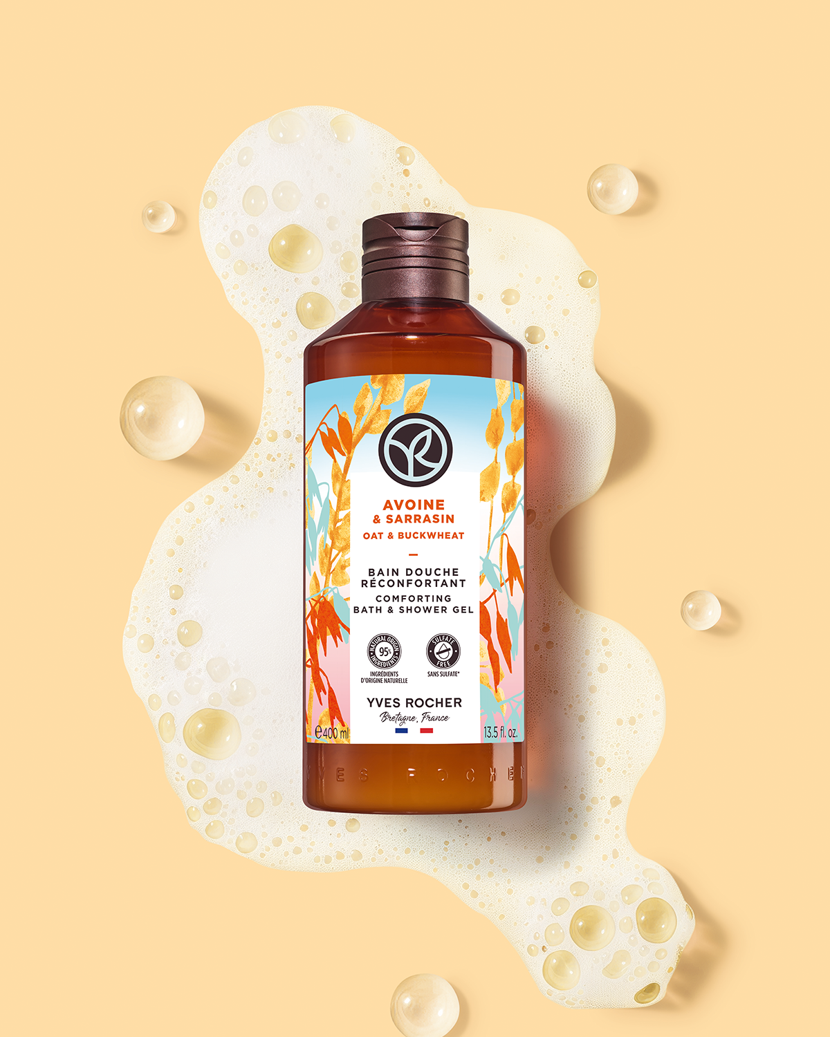 Oat and buckwheat shower gel