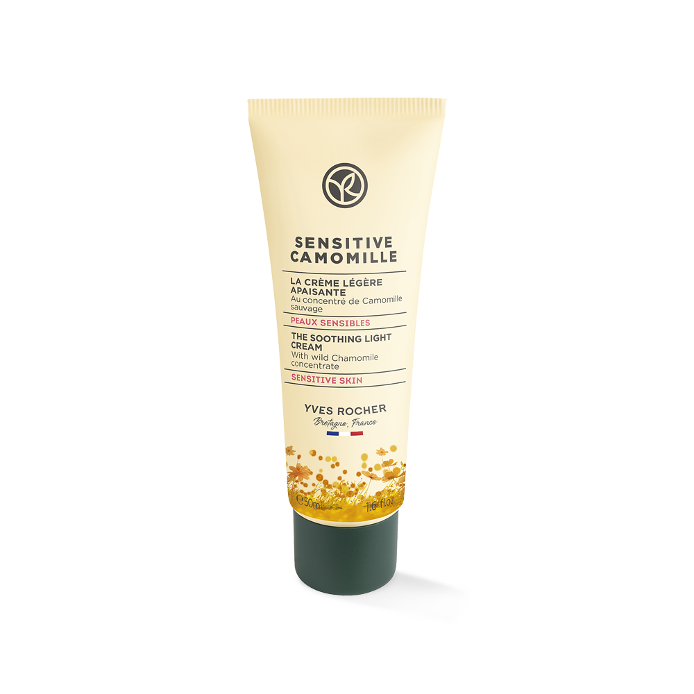 Soothing cream with chamomile for sensitive facial skin