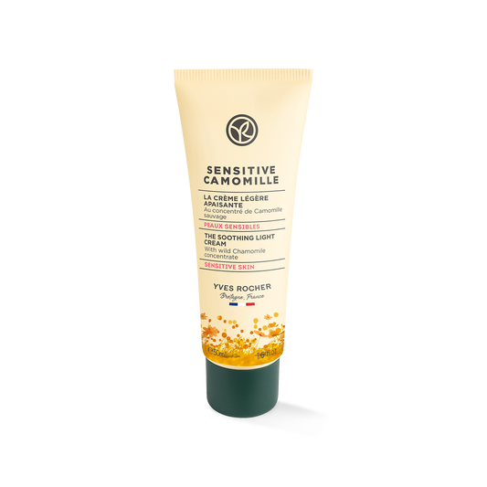 Soothing cream with chamomile for sensitive facial skin