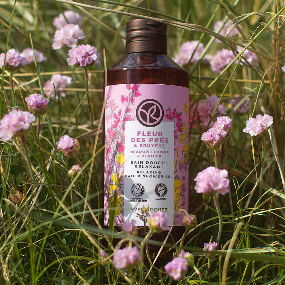 Shower gel meadow flowers and wild animal