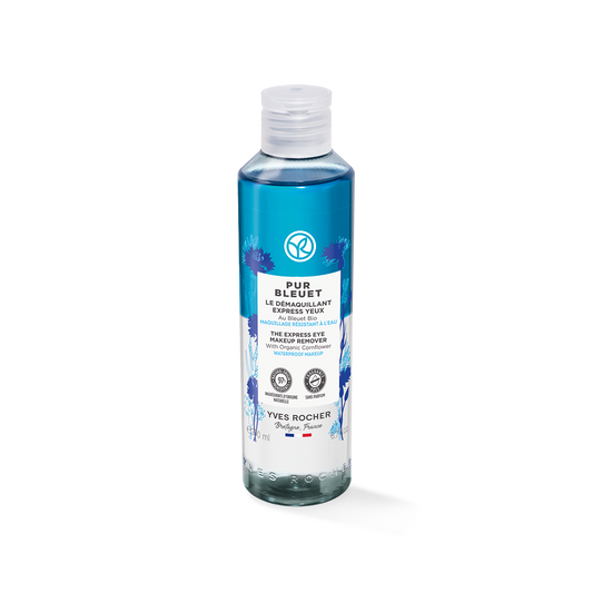 Two-phase cornflower cleanser for the eye area