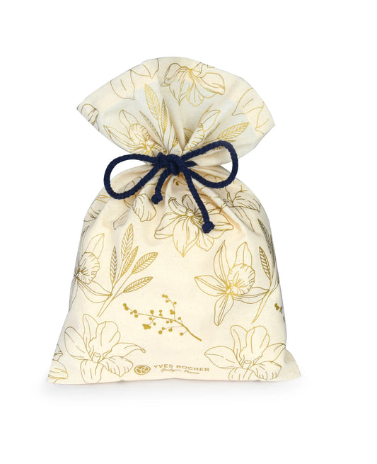 Platnena poklon-vrećica sa cvetnim motivima