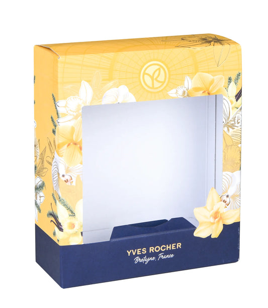 Žuta ukrasna kutija sa teget motivima