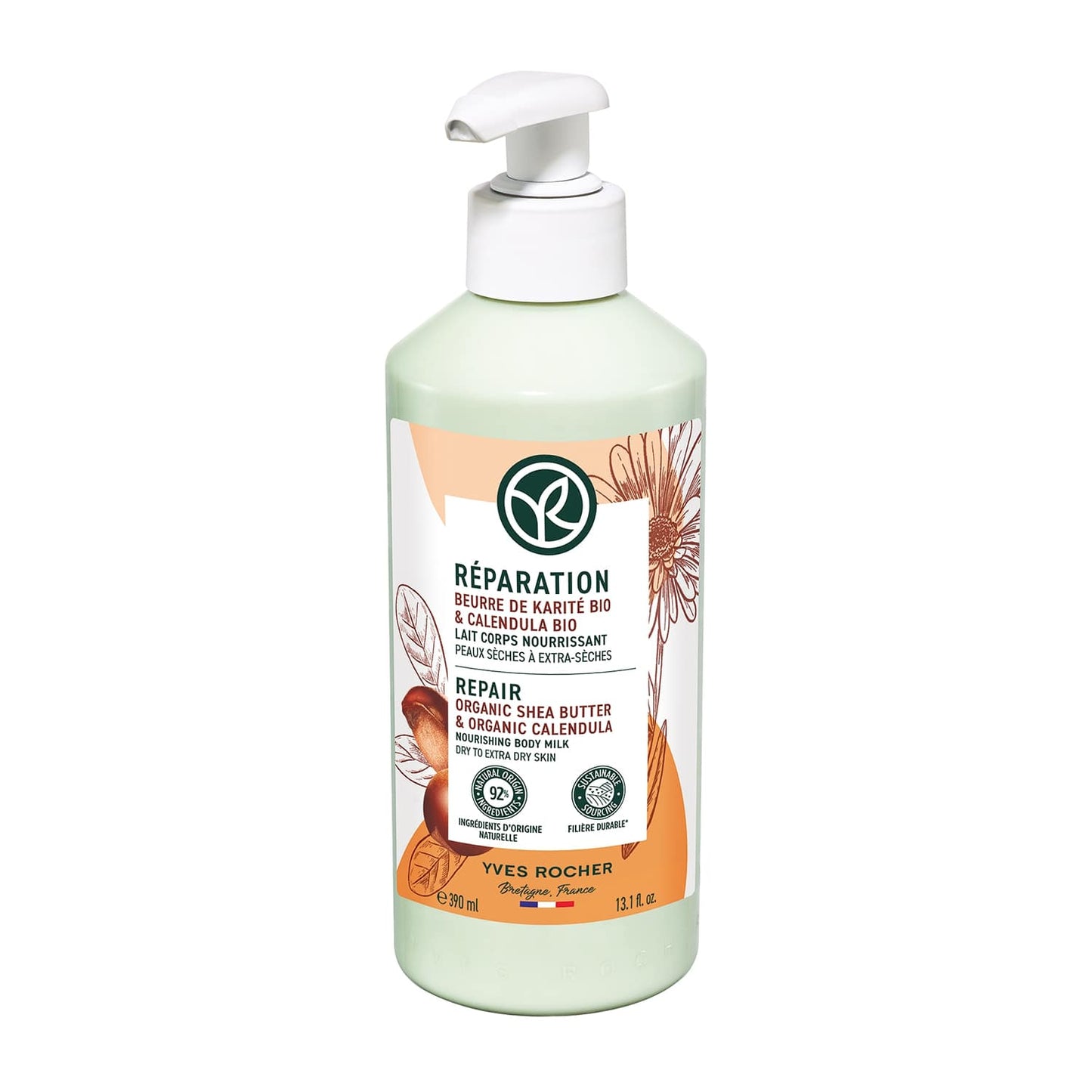 Restoring lotion for dry skin with shea butter