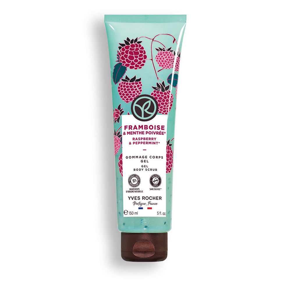 Body peeling gel raspberry and mint